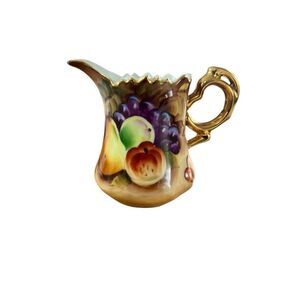 Vintage Lefton China Creamer Heritage Brown Fruit Gold Collection Hand Painted
